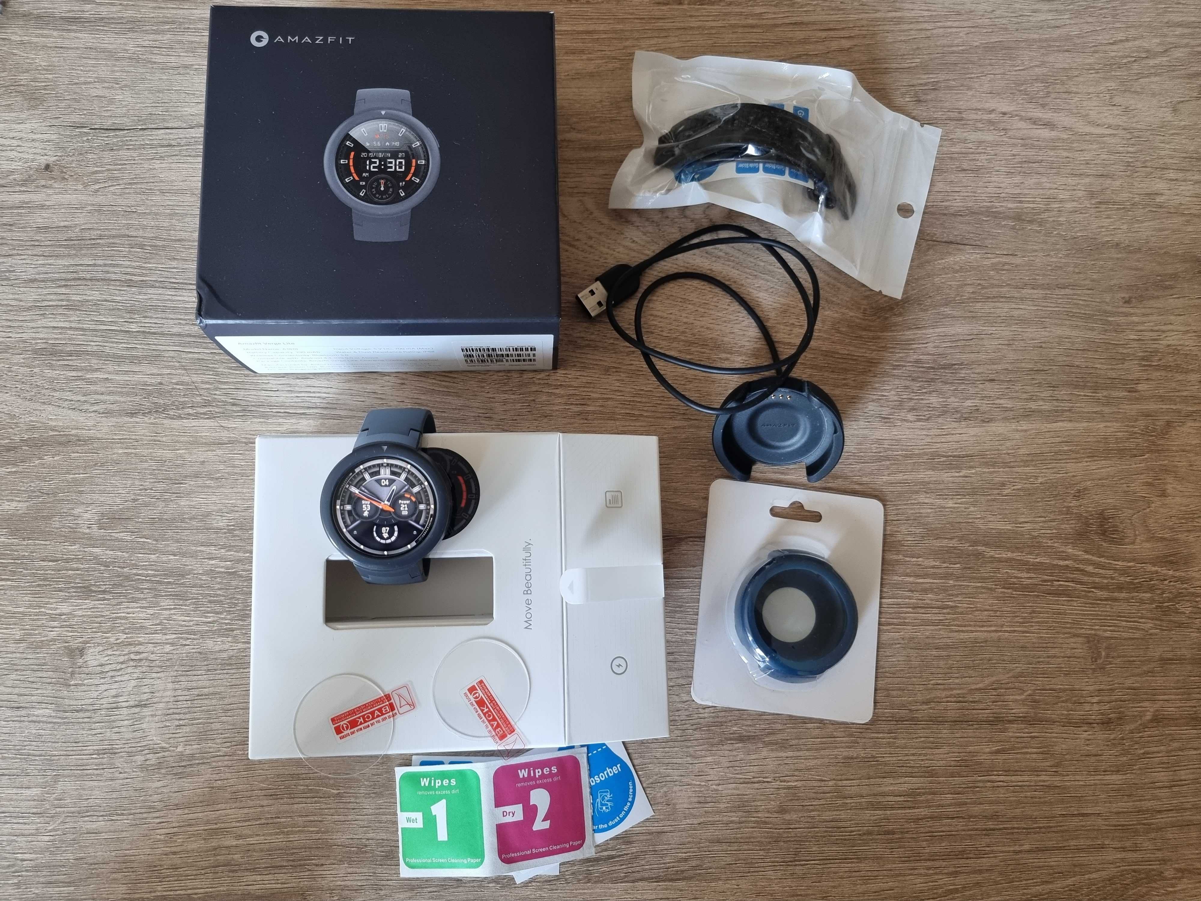 Smartwatch Amazfit Verge Lite szary + etui + 2x szkło