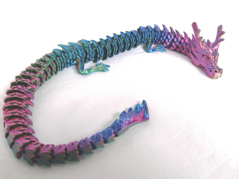 Duża figurka smoka 60 cm druk 3d kolorowy przegubowy