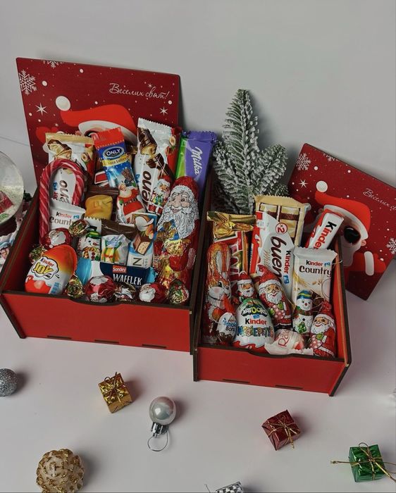 Солодкий бокс, подарунок, подарунковий бокс, новий рік, святий миколай