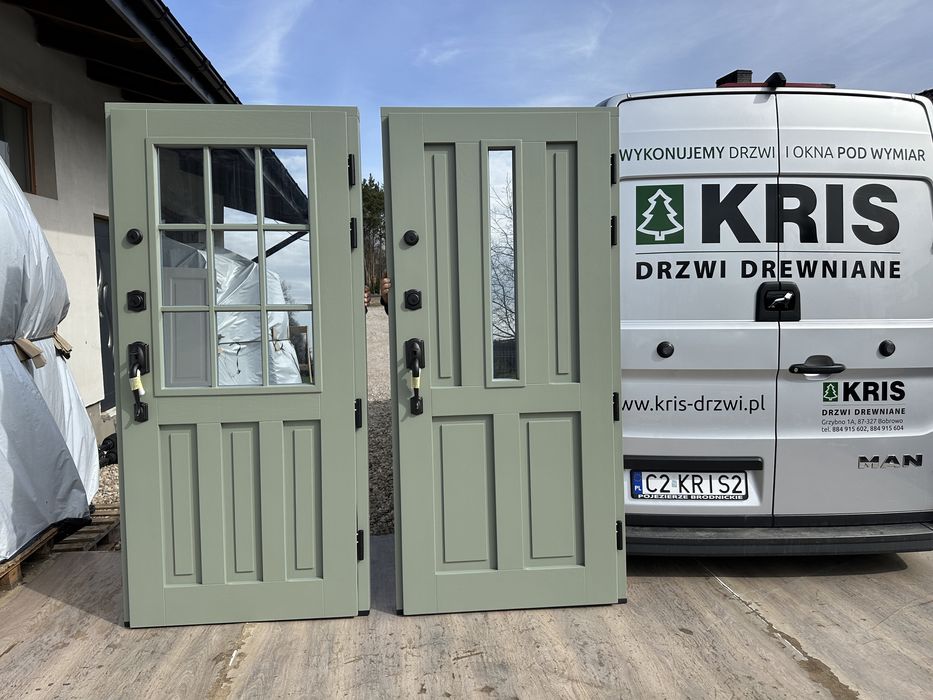 Drzwi zewnętrzne drewniane Montaż Cała POLSKA Czyste powietrze SCHLAGE