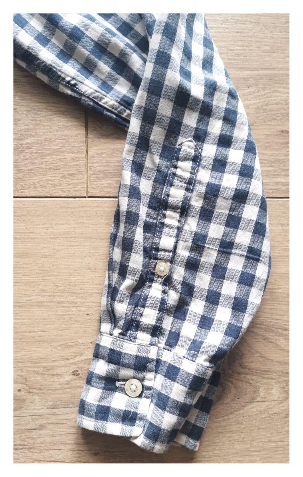 Koszula w kratkę H&M (S/36) #męska #unisex #granatowa