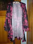 Krótkie satynowe kimono