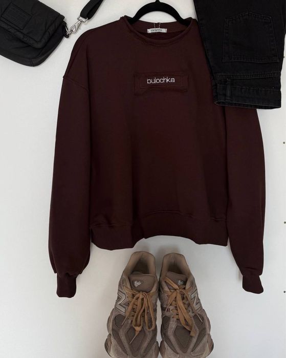Женская теплая кофта свитшот Bulochka вышивка 42-46 петля ТУРЦИЯ S-M