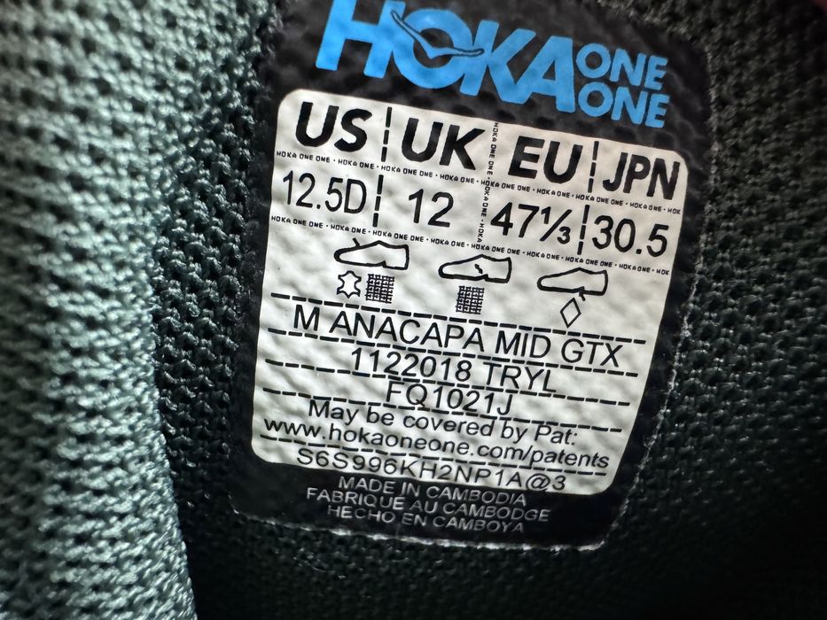 Зимові ботінки Hoka One One Anacapa Mid Розмір 47 GTX
