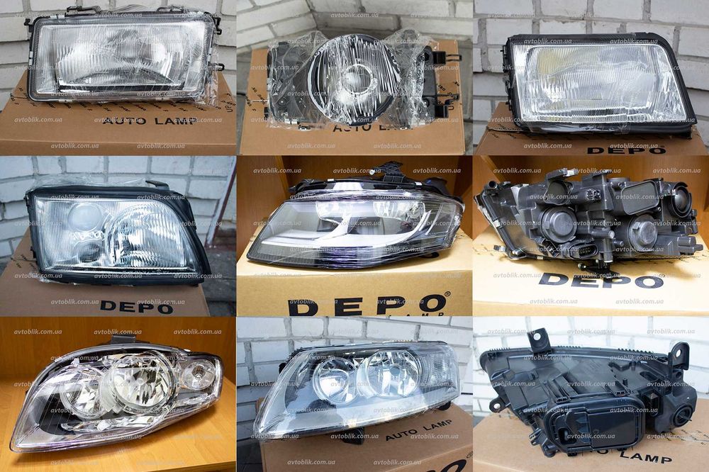 Фара передняя Audi 80, 100, A3, A4, A5, A6, Q3, Q5, Q7 левая, правая