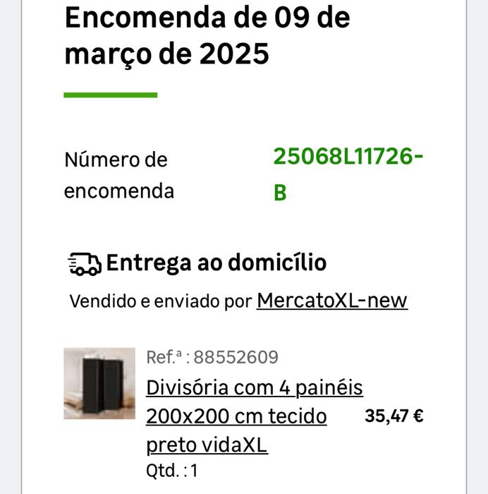 Divisoria com 4 paineis 200cm x 200cm