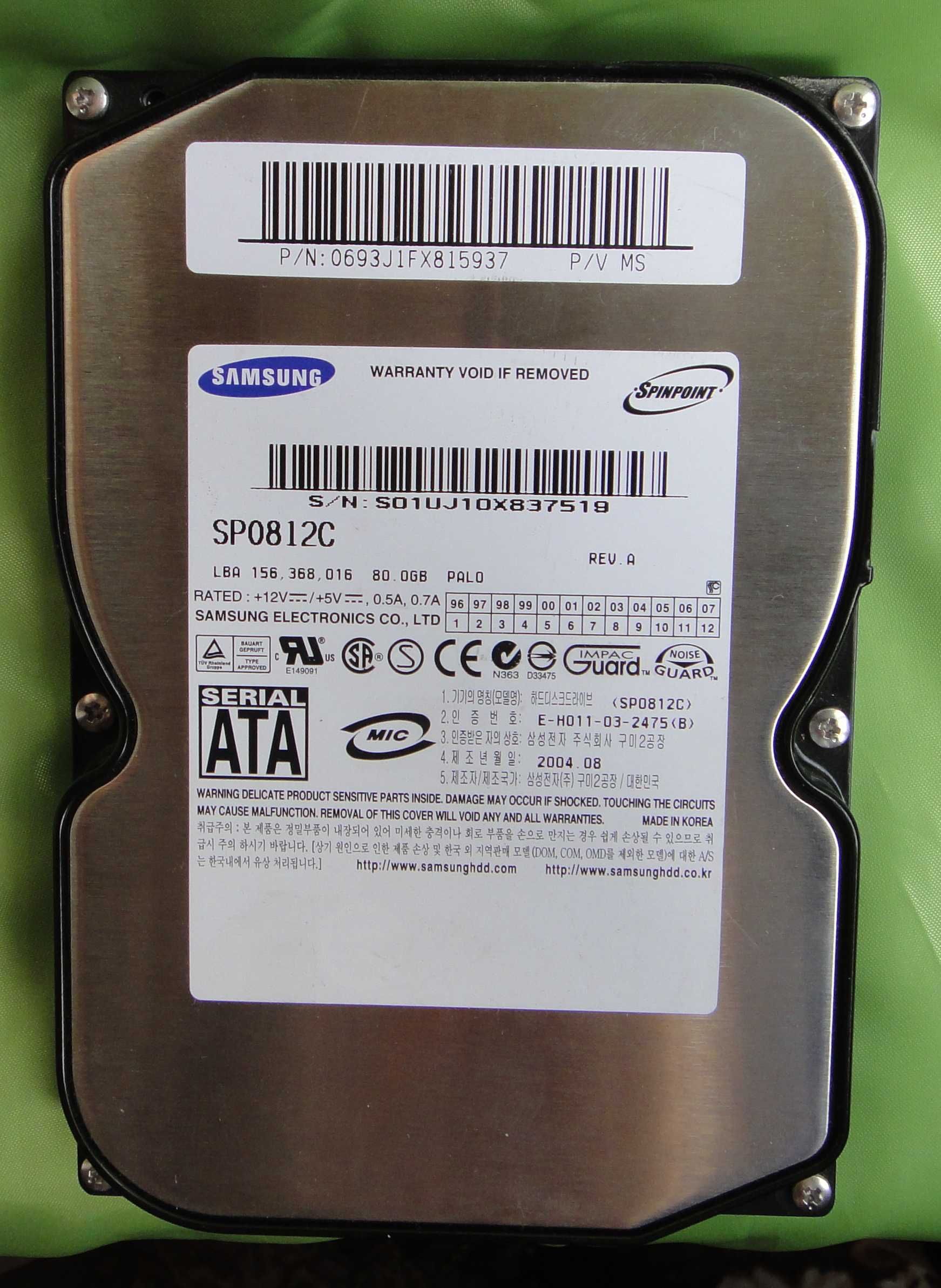 HDD Samsung 80gb SATA рабочий