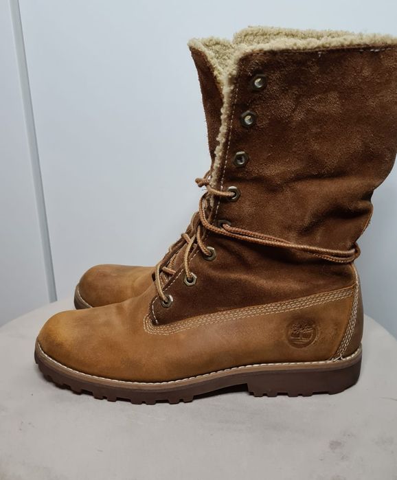Timberland 36 zimowe trapery ocieplane brązowe wodoodporne junior dams