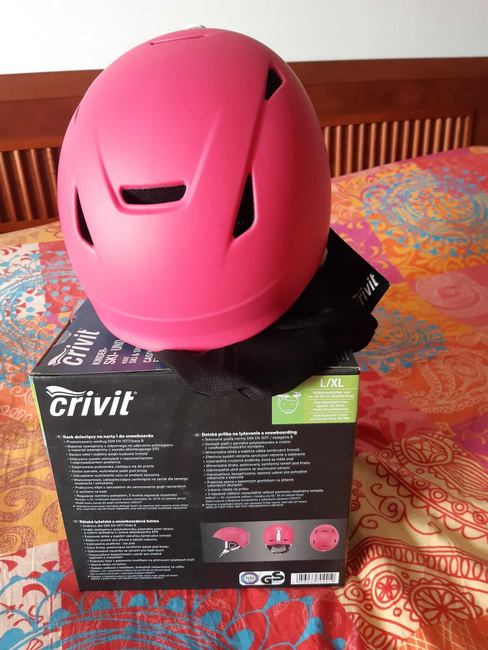 Nowy Kask dziecięcy Narciarski S/M 52 - 55 cm Narty Snowboard Crivit