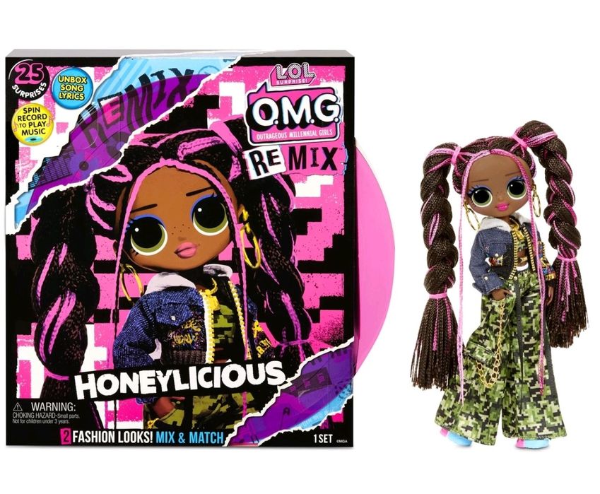 Duży zestaw lalka OMG remix honeylicious gramofon zestaw jak nowy