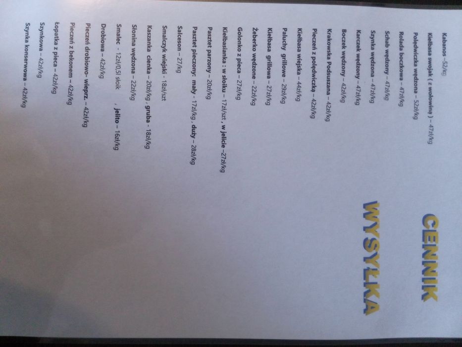 Swojskie wędliny WYSYŁKA