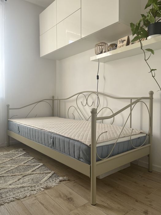 Rama łóżka JYSK RINGE 90/200 + materac IKEA