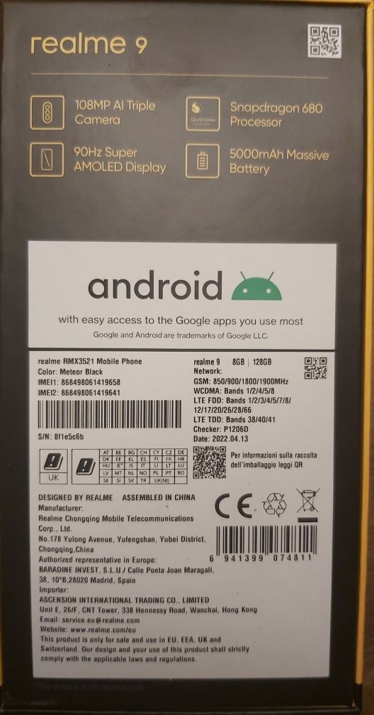Realme 9  8/128GB Nowy