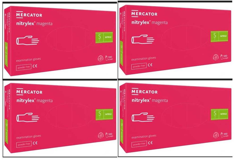 4X rękawiczki nitrylowe pink MAGENTA RÓŻOWE