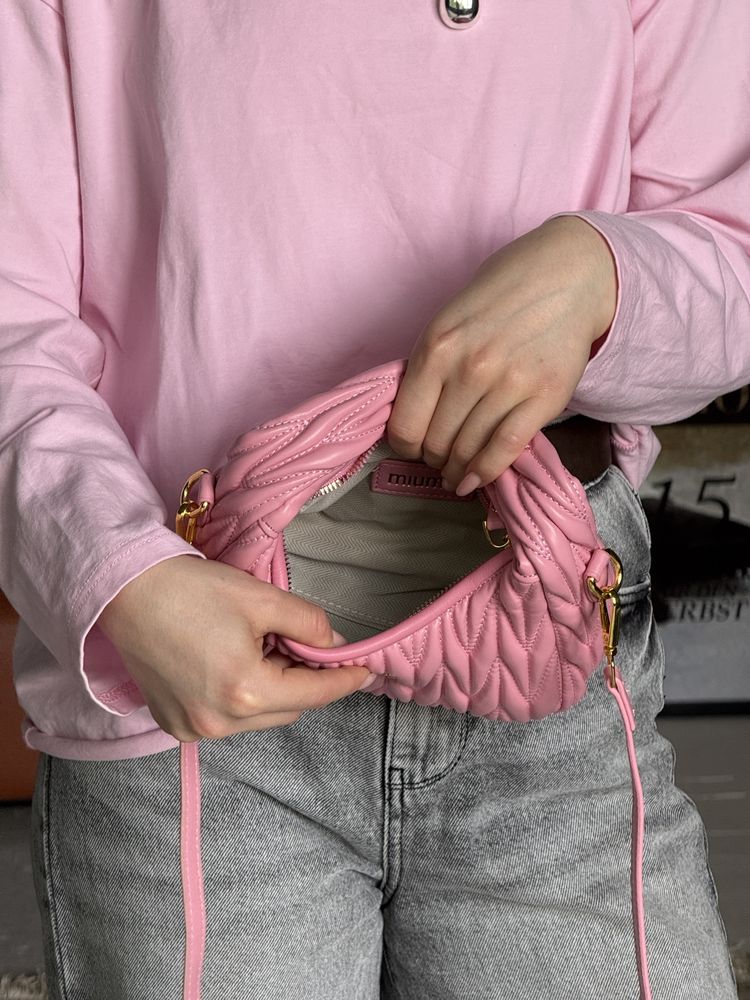 Сумка MIU MIU Wonder Matelasse Leather Hobo міу міу біла|чорна|рожева