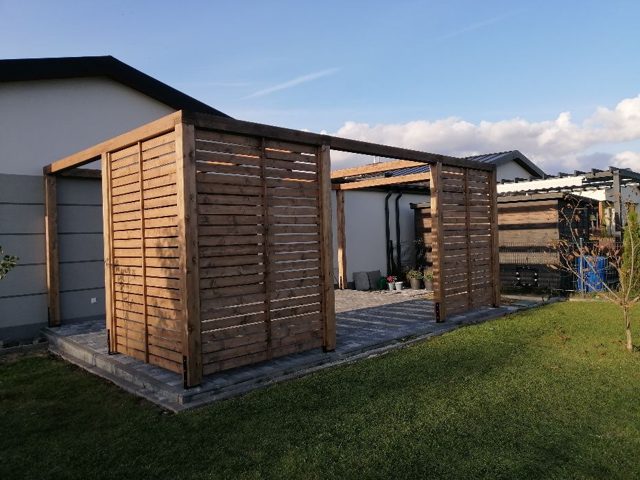 Pergole Drewniane i konstrukcje tarasowe, zadaszenia materiałowe