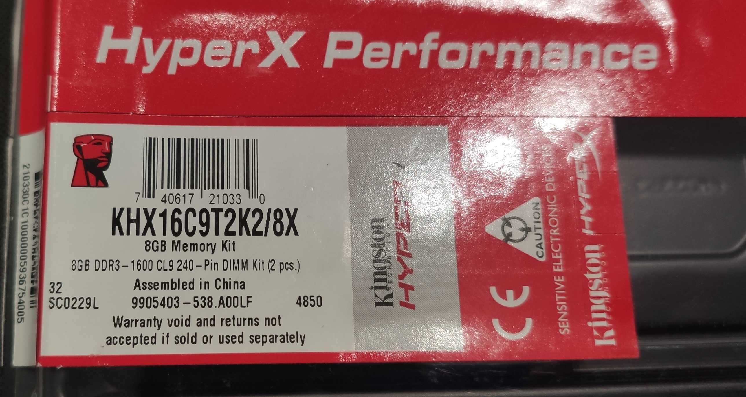 ram kingston hyperx predator DDR3 2 x 4GB