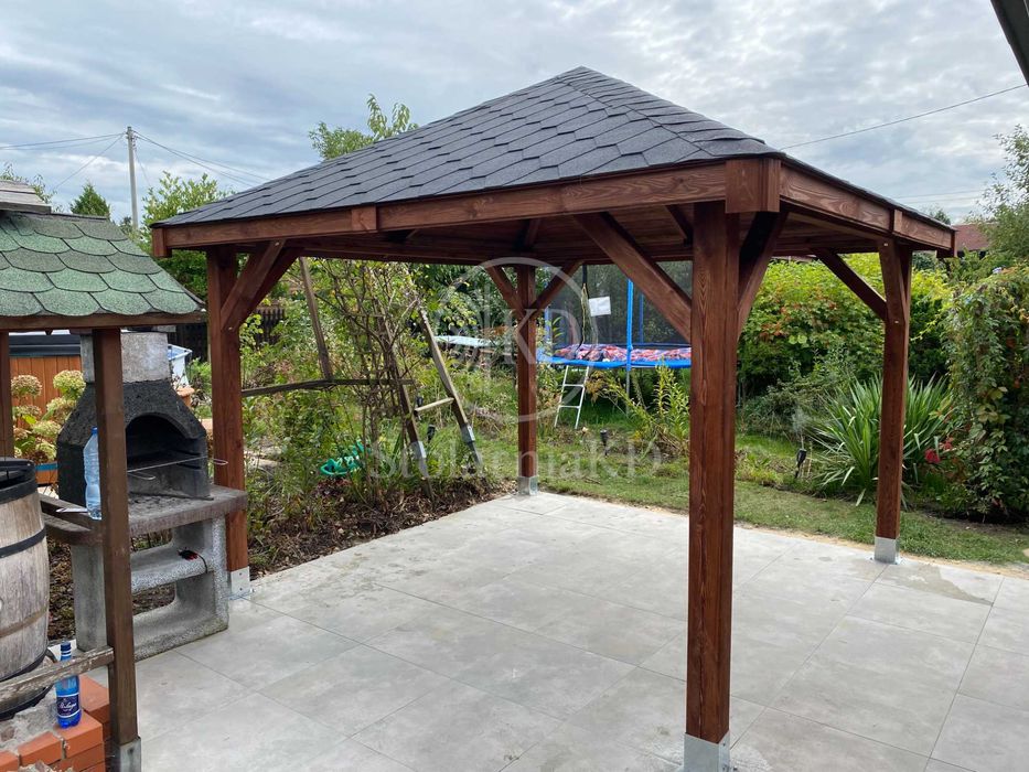 Altana ogrodowa drewniana 3x3 słupy 12x12cm solidna wiata inne wymiary