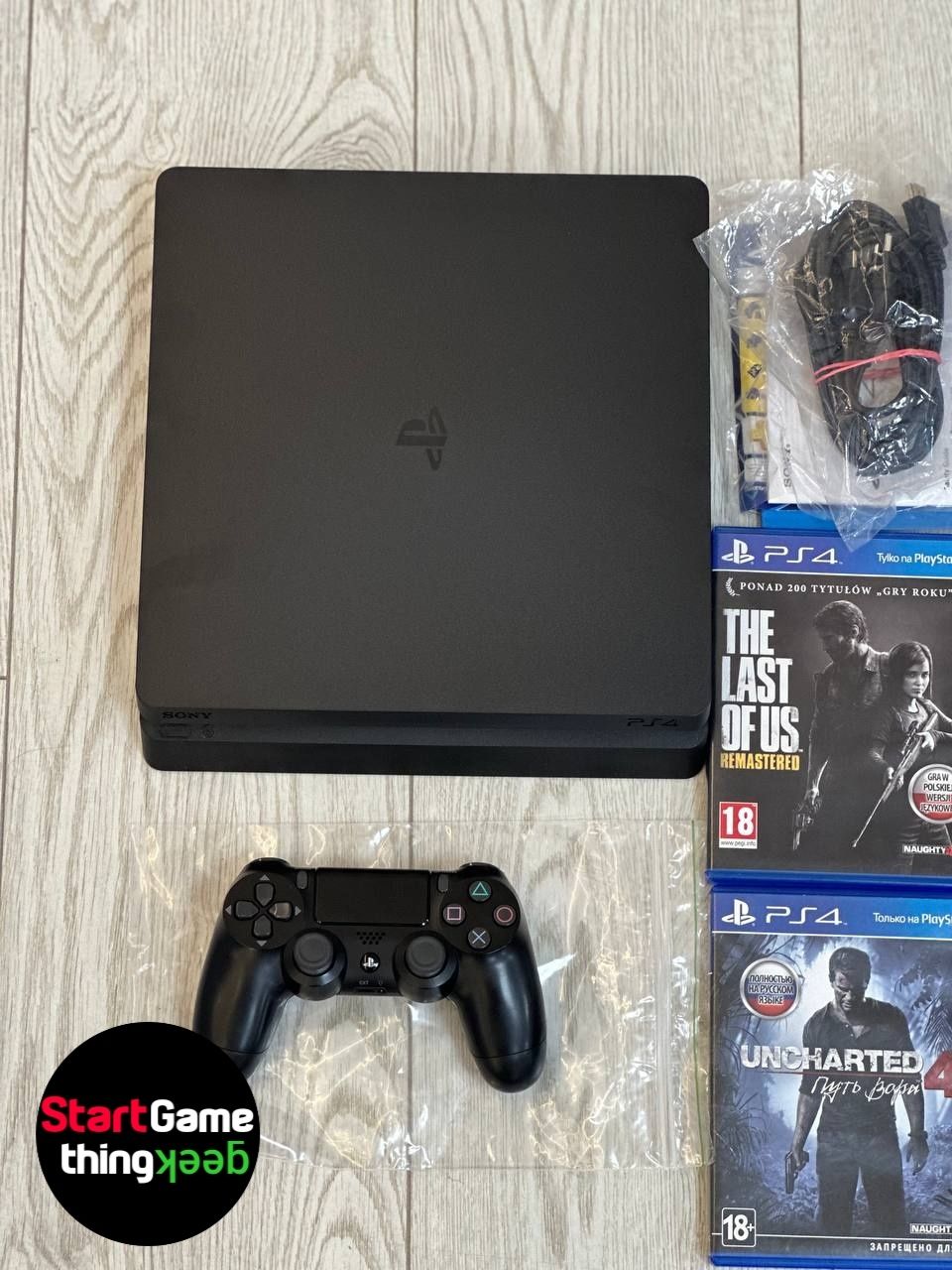 Гарантія 6міс! Ігрова приставка Sony Playstation 4 Slim 1 Tb+ 4 диски