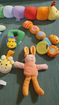 zabawka dla niemowlaka 7szt : sensoryczna gasieniczka, grzechotka, gry