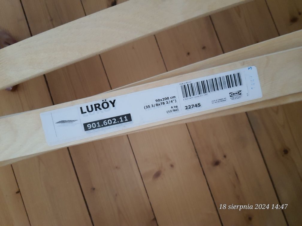 Łóżko drewniane  ikea FJELLSE z materacem