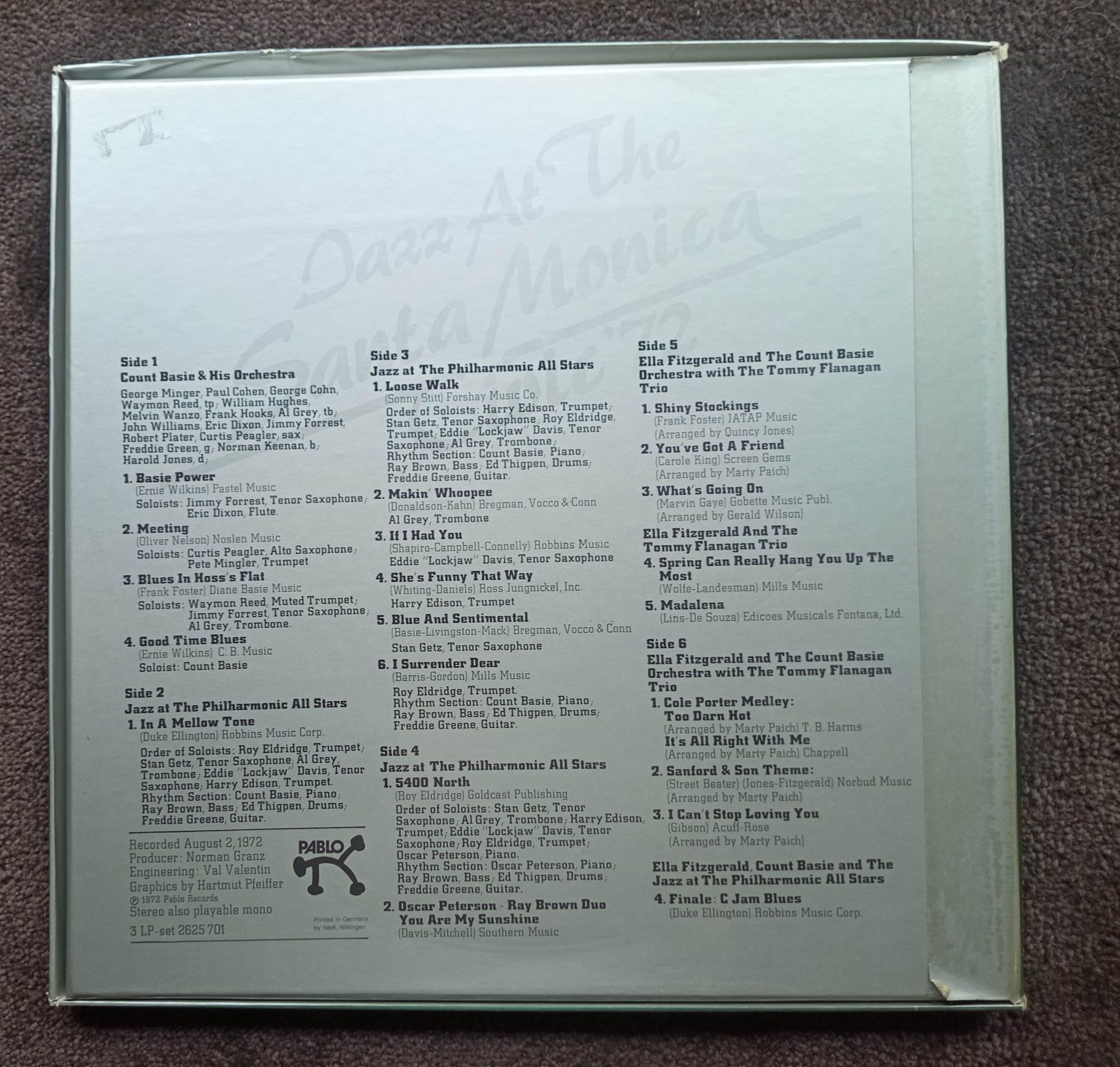 Box 3 álbuns da Pablo Count Basie, Ella Fitzgerald, Tommy Flanagan...