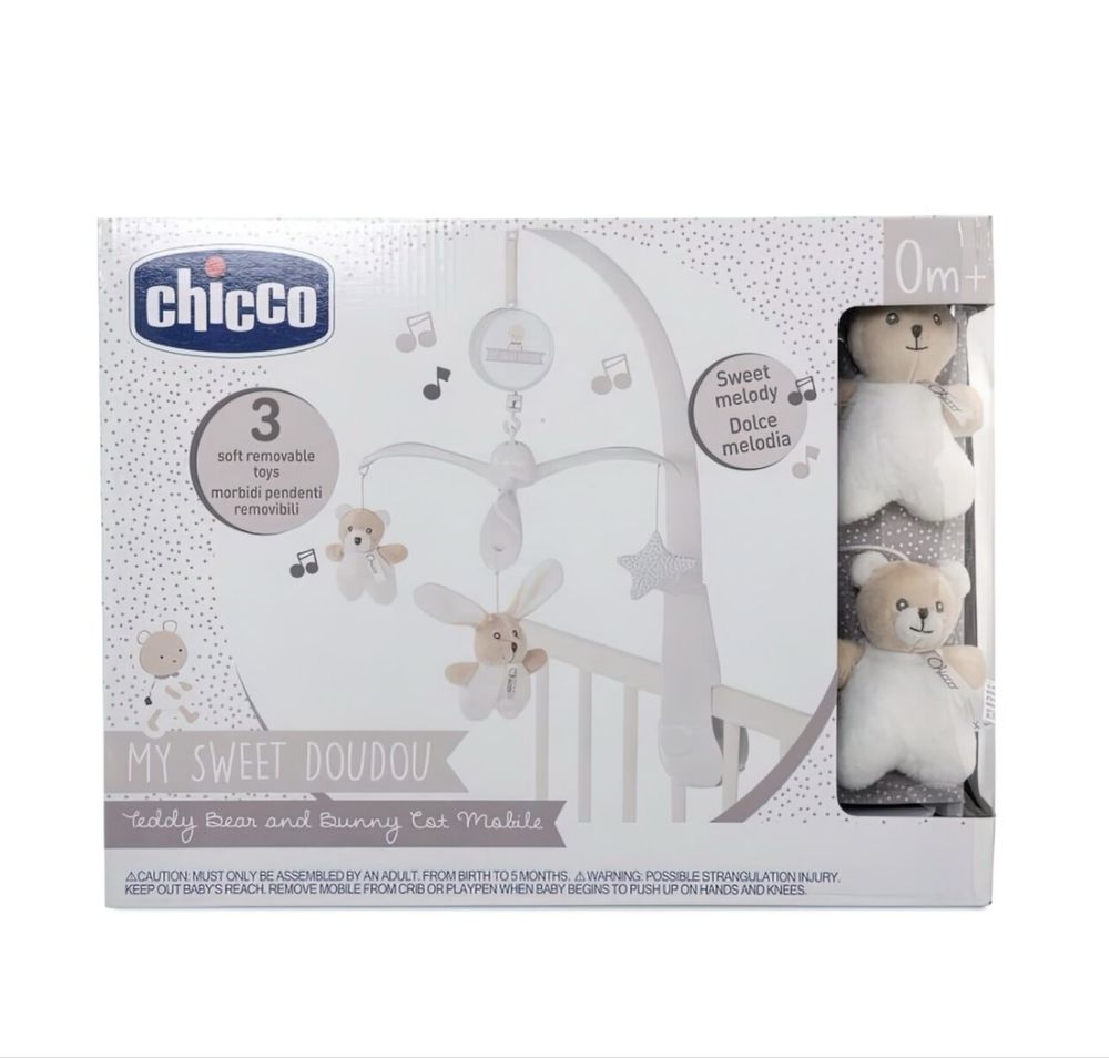 Karuzela niemowleca Chicco bezowa pluszaki uni dziewczynka chlopiec