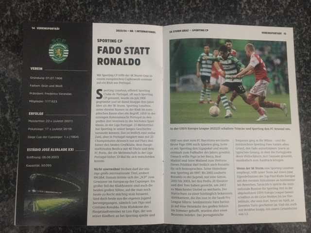 Liga Europa - Sturm Graz vs Sporting - Programa Oficial - 2023/2024