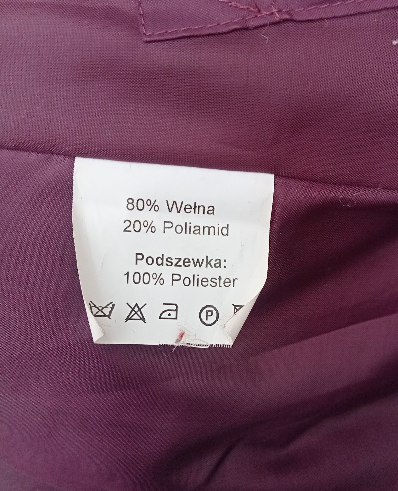 Rozkloszowany płaszcz wełniany elegancki ciepły długi Coratex M fiolet