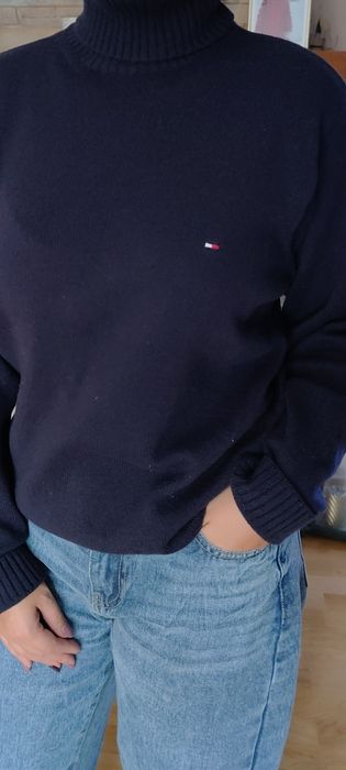 Golf wełniany Tommy Hilfiger granatowy męski M