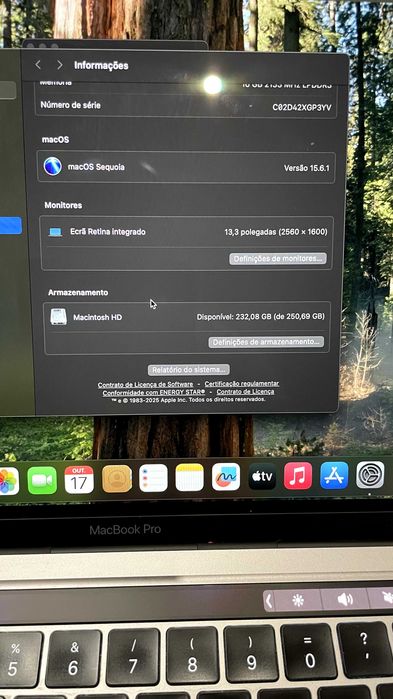 Macbook Pro 2020 1.7 ghz, 16GB de RAM, 256 GB de disco