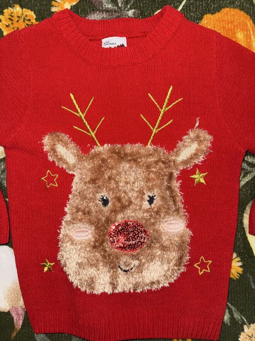 Новорічний светр та реглан кофта 3-4 рочки