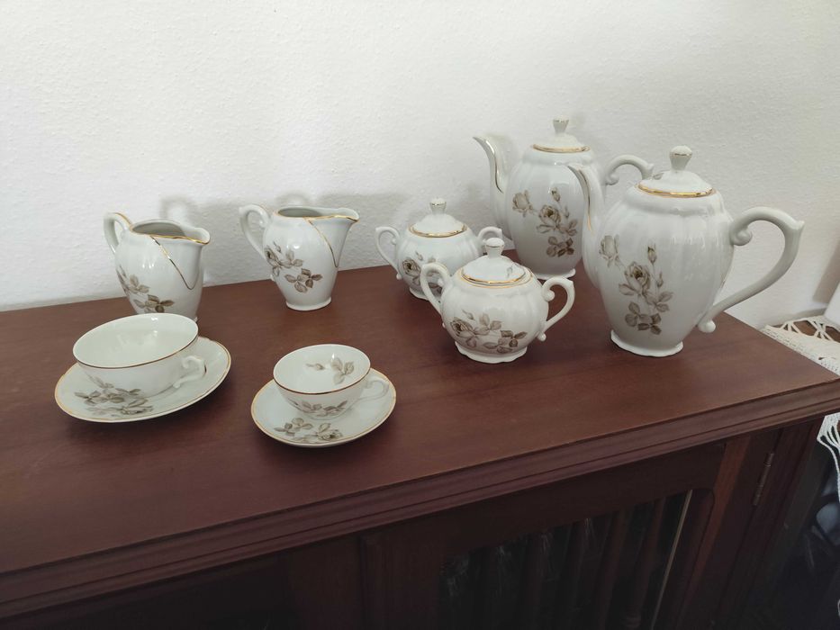 Conjunto de chá e café Porcelana de Viana