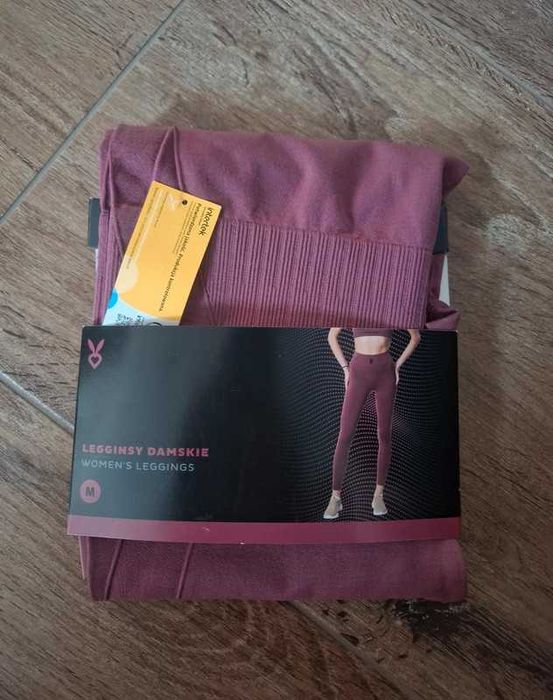 Legginsy damskie długie sportowe brudny róż Cardio Bunny M