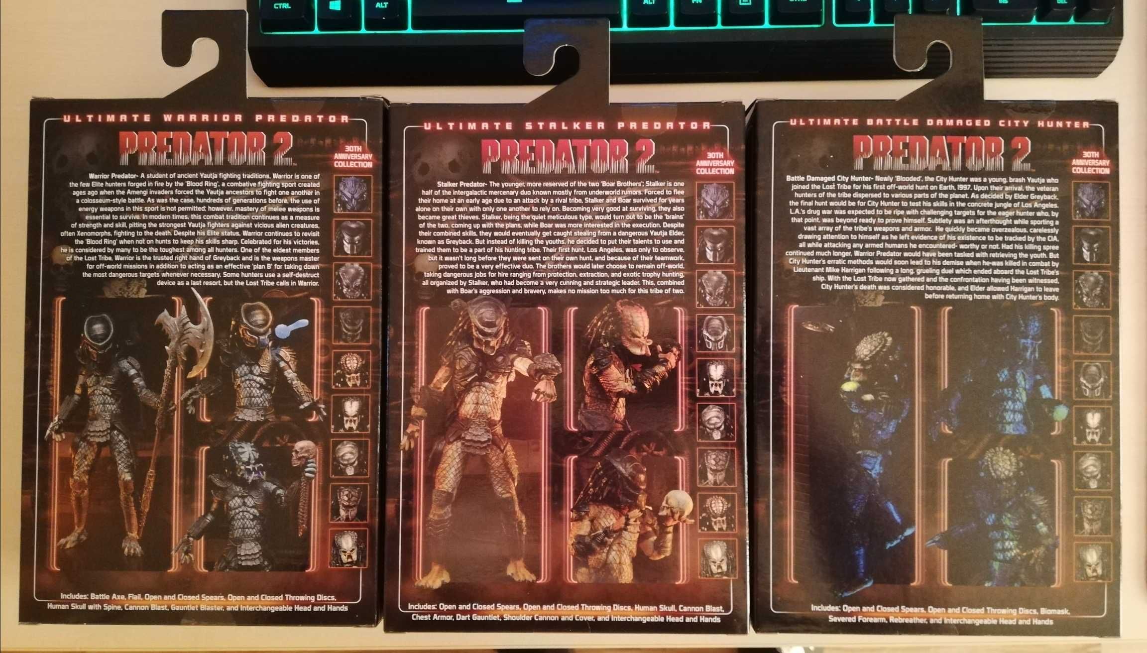 Neca Predator2 3 figurki Warrior, Stalker, City Hunter - nowe, komplet