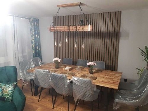 Drewniana lampa sufitowa postarzania z efektem - HANDMADE