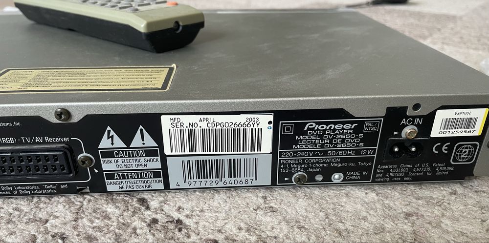 DVD Player-Pioneer DV-2650-S