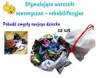 Woreczki worki korekcyjne sensoryczne rehabilitacyjne 12 szt