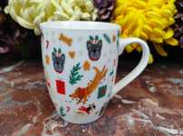 Porcelanowy kubek - Świąteczne psiaki - 360 ml