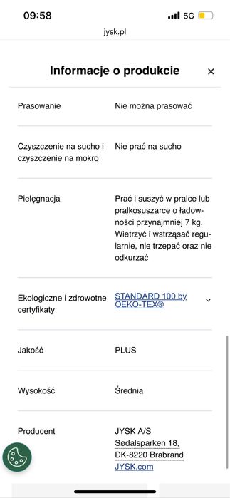 Nowa poduszka Nonsnibba jysk z pierzem kaczym