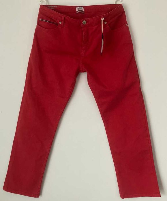 Tommy Hilfinger Jeansy damskie spodnie jeansowe kolor czerwony NOWE