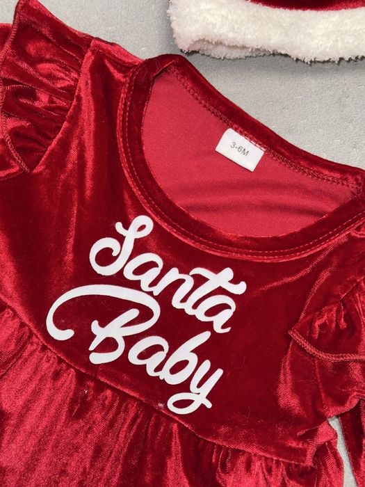 Новорічна сукня з шапочкою для дівчинки 3-6 м