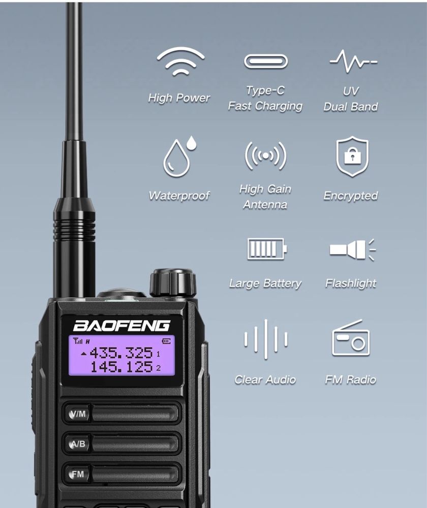 Рація Baofeng UV-16 Plus + кабель Type-C