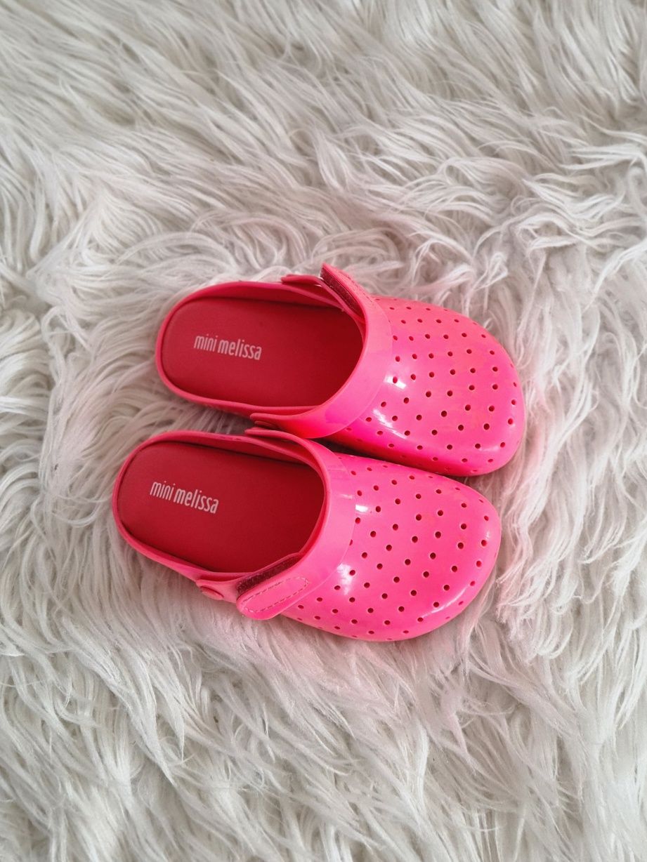 Mini Melissa 25 26 15,5cm klapki sandały dziecięce gumowe meliski róż
