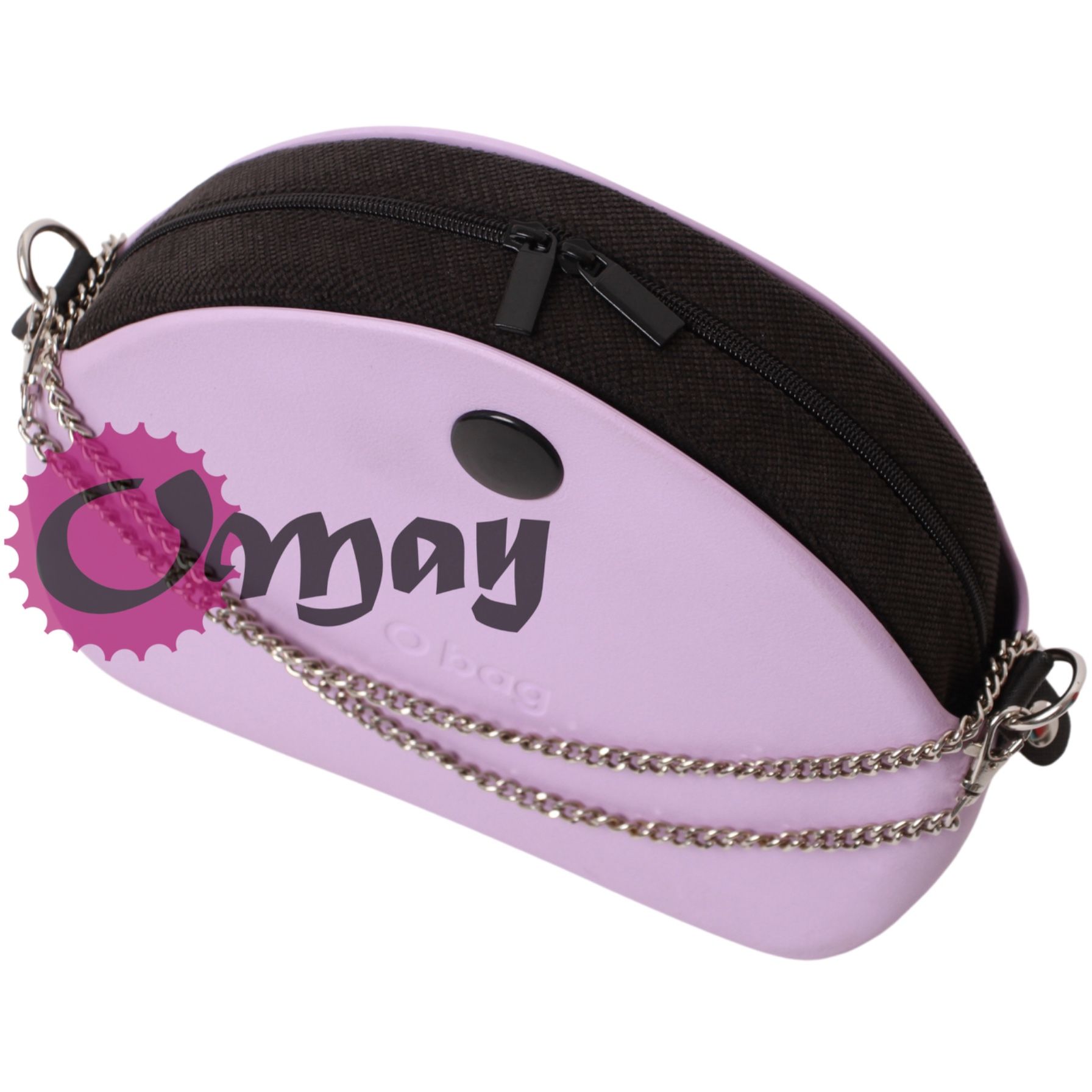 Czarny Welur organizer do OBAG MOON LIGHT struktura 2 kieszenie OMAY