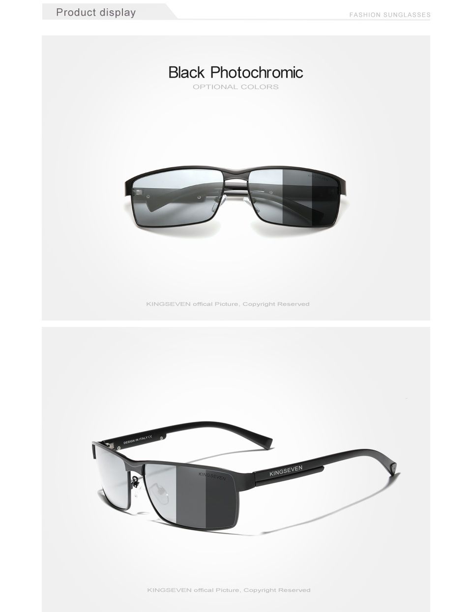 Okulary przeciwsłoneczne fotochromowe KINGSEVEN z filtrem UV-400
