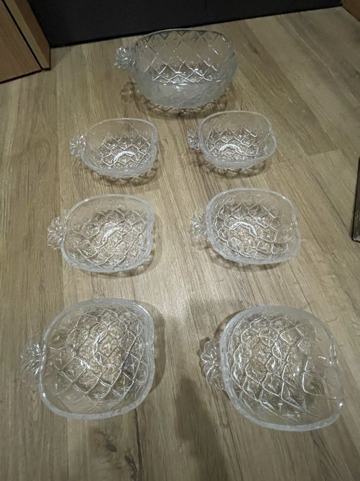 Serviço de 7 taças de sobremesa - em forma de ananás