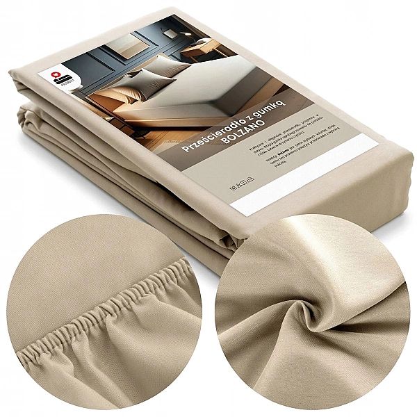 Prześcieradło z Gumką Bolzano Jednolite Bawełniane Gładkie 200x220
