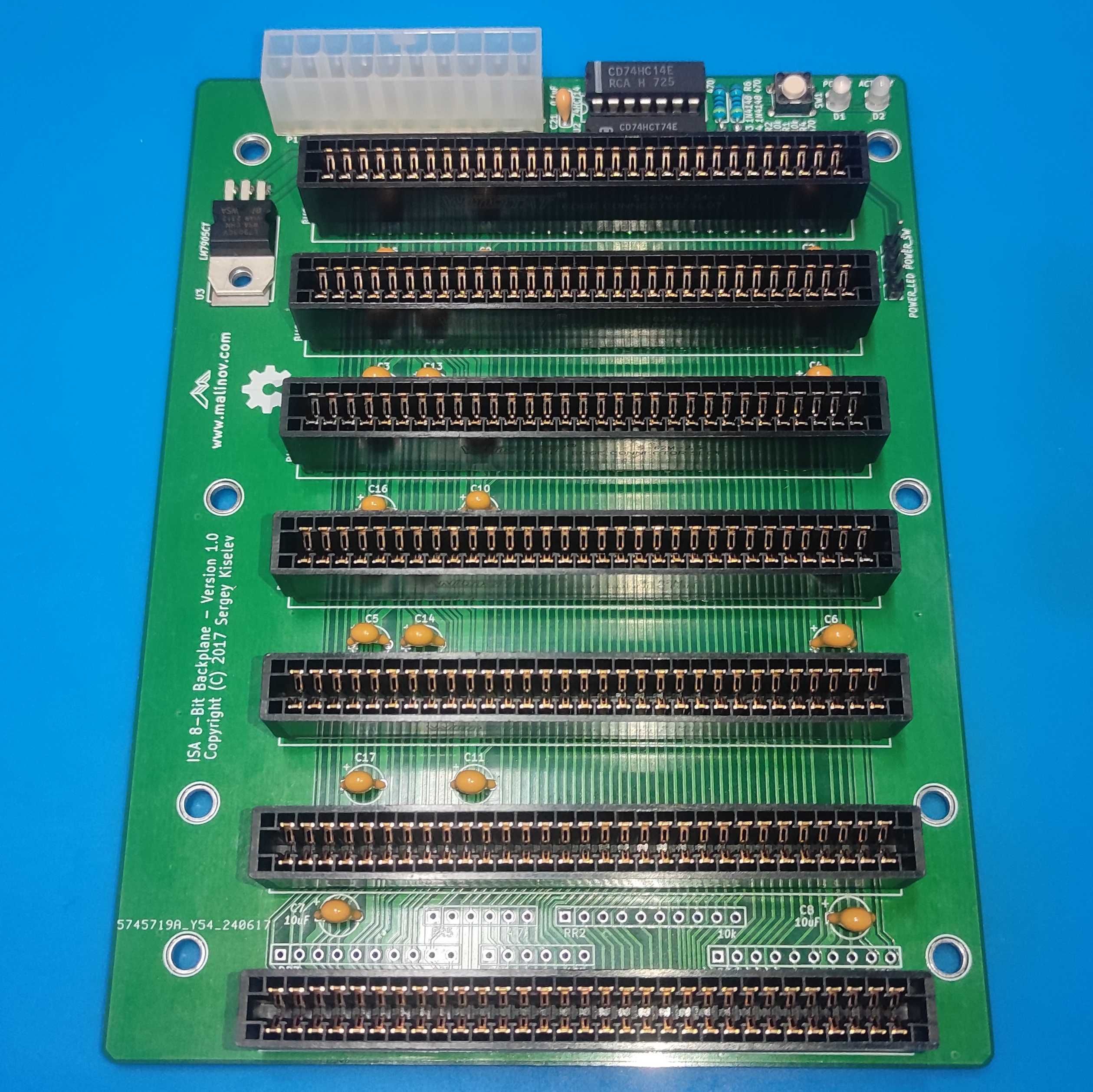 Backplane ISA 8-bit para Computador Micro 8088 ou outros SBC