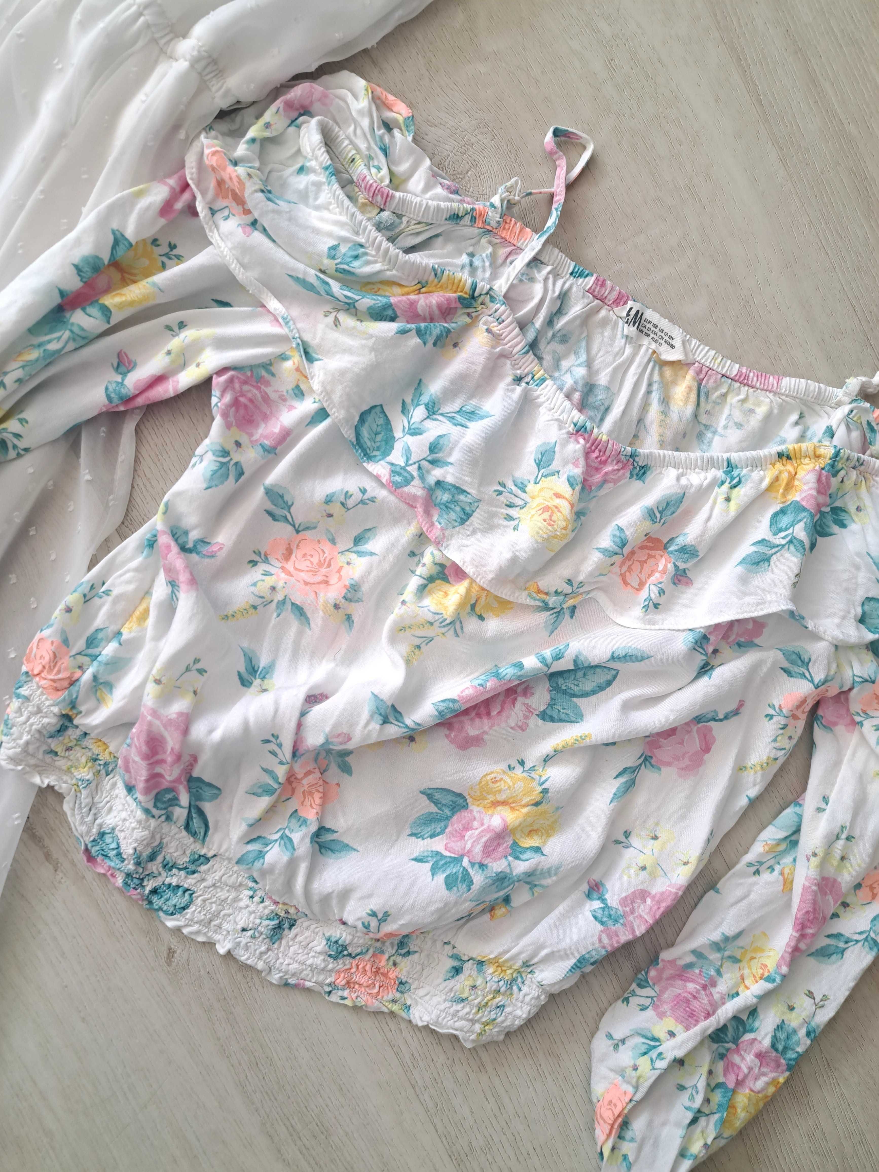 Sukienka Lindex biała 158 i bluzeczka h&m 158